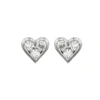 Suzy Levian White 14k White Gold 3/10 Diamond Heart Earrings In White