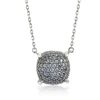 SUZY LEVIAN STERLING SILVER SAPPHIRE & DIAMOND ACCENT PAVE CLUSTER NECKLACE