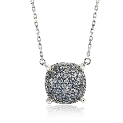 Suzy Levian Silver Diamond & Blue Sapphire Necklace