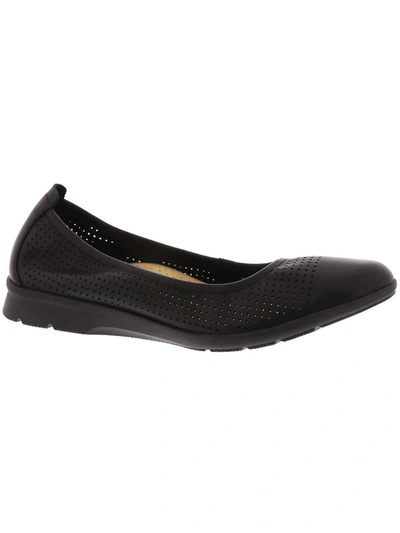 Clarks Jenette Ease Womens Slip On Leather Loafers In Black