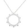 Suzy Levian Sterling Silver Cubic Zirconia Circle Pendant In White