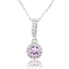 Suzy Levian Sterling Silver Pink Sapphire And Diamond Accent Pendant Necklace