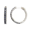 Suzy Levian Sterling Silver Pink Sapphire And Diamond Accent Hoop Earring In Blue