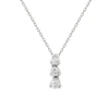 Suzy Levian 14k 0.33 Ct. Tw. Diamond 3-sone Graduating Pendant Necklace In White
