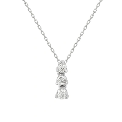 Suzy Levian 14k 0.33 Ct. Tw. Diamond 3-sone Graduating Pendant Necklace In White