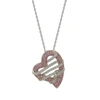 Suzy Levian Sterling Silver Pink Sapphire And Diamond Accent Wrapped Heart Pendant In Pink