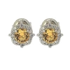 Suzy Levian Sterling Silver Yellow Sapphire 0.66cttw Halo Stud Earrings