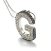 Suzy Levian Sterling Silver Sapphire & Diamond Accent Letter Pendant In Blue