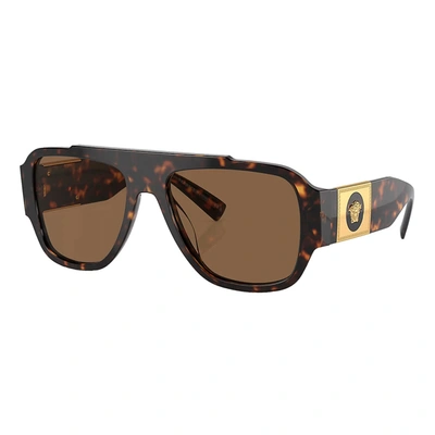 Versace Ve 4436u 108/73 57mm Unisex Pillow Sunglasses In Brown