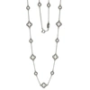 Suzy Levian Sterling Silver White Cubic Zirconia Clover & Circle Station Necklace In White