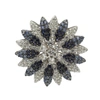SUZY LEVIAN STERLING SILVER SAPPHIRE & DIAMOND ACCENT FLOWER BROOCH