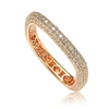 Suzy Levian Rosed Sterling Silver Cubic Zirconia Modern Pave Square Eternity Band In Pink