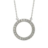 Suzy Levian Sterling Silver White Cubic Zirconia Circle Pendant