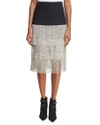 Michael Kors Layered Chain-fringe Skirt, Black In Black