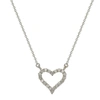 Suzy Levian 14k White Gold 0.25 Ctw Diamond Heart Necklace In White