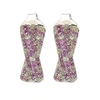 Suzy Levian Sterling Silver Pink Sapphire Petite Crossover Pave Earrings