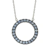 Suzy Levian Sterling Silver Blue Cubic Zirconia Circle Pendant