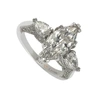 Suzy Levian Sterling Silver Marquise Cubic Zirconia Engagement Ring In White