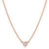 Suzy Levian 14k White Gold 0.25 Ct Tdw Diamond Solitaire Necklace In Pink