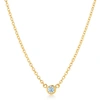 Suzy Levian 14k White Gold 0.25 Ct Tdw Diamond Solitaire Necklace In Yellow