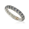 Suzy Levian Sterling Silver Sapphire & Diamond Accent Pave Eternity Band In Blue
