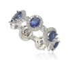 Suzy Levian Oval-cut Blue Sapphire Cubic Zirconia In Sterling Silver Stackable Band