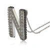 Suzy Levian Sterling Silver Sapphire & Diamond Accent Letter Pendant In Blue