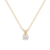 Suzy Levian 14k 0.26 Ct. Tw. Diamond Solitaire Split Bail Pendant Necklace In Yellow