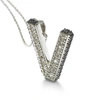 Suzy Levian Sterling Silver Sapphire & Diamond Accent Letter Pendant In Blue