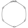 Suzy Levian 1/10 Ct Tdw 14k White Gold Diamond Station Bracelet In White