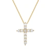 Suzy Levian Golden Sterling Silver Cubic Zirconia Cross Pendant In Yellow