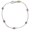 Suzy Levian Pink Sapphire 1 Cttw Sterling Silver Station Bracelet
