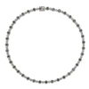 Suzy Levian Sterling Silver Sapphire And Diamond Accent Tennis Necklace In Blue