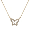Suzy Levian 14k Rose Gold 0.30 Ct. Tw. Diamond Butterfly Necklace In Pink