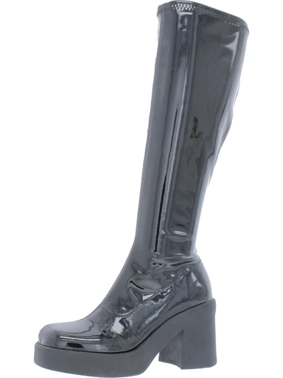 Steve Madden Klarisa Womens Patent Tall Knee-high Boots In Black