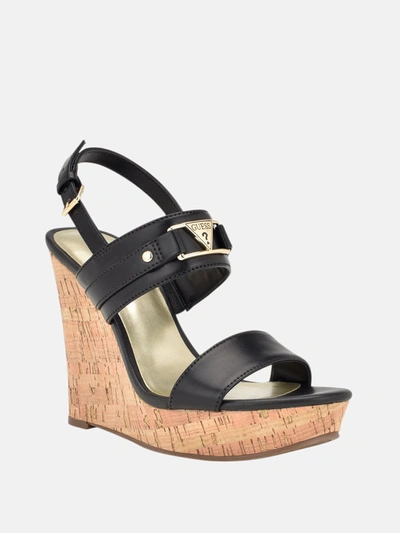 Guess Factory Teem Wedge Sandals In Multi