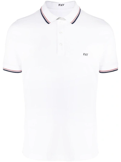 Fay Polo T-shirt In Cotton In Bianco