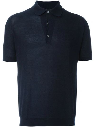 John Smedley Polo With Logo In Blue