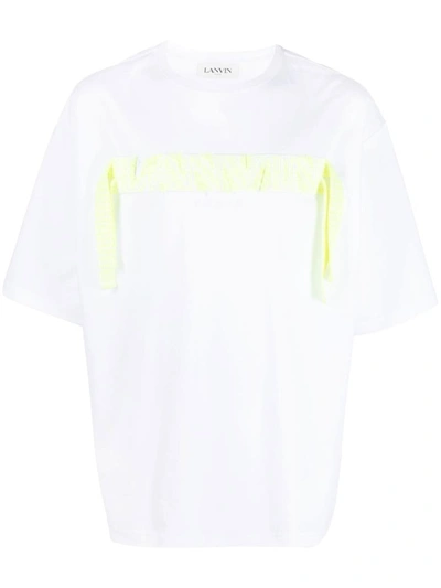 Lanvin Embroidered-logo Cotton T-shirt In White