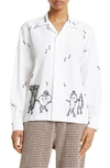 BODE DANCING PANTRY EMBROIDERED COTTON BUTTON-UP SHIRT