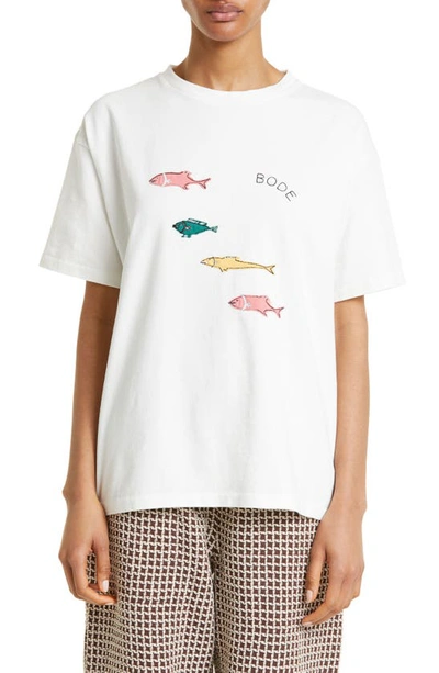 Bode Off-white Fish T-shirt In Cream