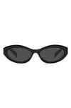 Prada 55mm Irregular Sunglasses In Black