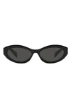 Prada Dark Grey Cat Eye Ladies Sunglasses Pr 26zs 16k08z 55 In Black