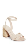 Christian Louboutin Mariza Block Heel Sandal In Leche/ Natural