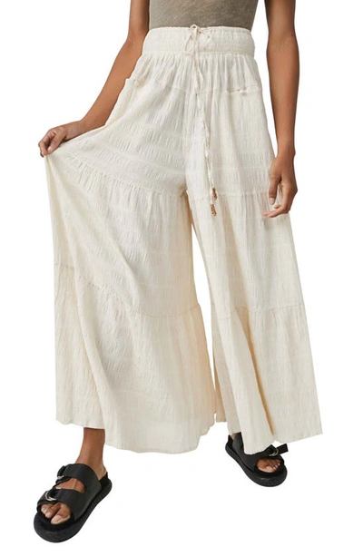 Free People In Paradise Wide Leg Trousers In Ecru