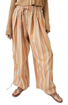 Free People Palash Yarn-dyed Baggy Cargo Pants In Creamsicle Combo