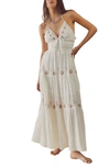 FREE PEOPLE REAL LOVE EMBROIDERED TIERED MAXI SUNDRESS