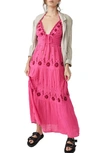 Free People Real Love Embroidered Tiered Maxi Sundress In Moxie Combo