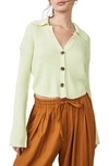 Free People Ella Button-up Sweater In Key Lime Pie