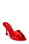 Christian Louboutin Meryl Zip Strass Satin Red Sole Sandals In Black